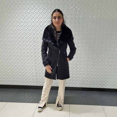 Manteau col fourrure Grace et Mila